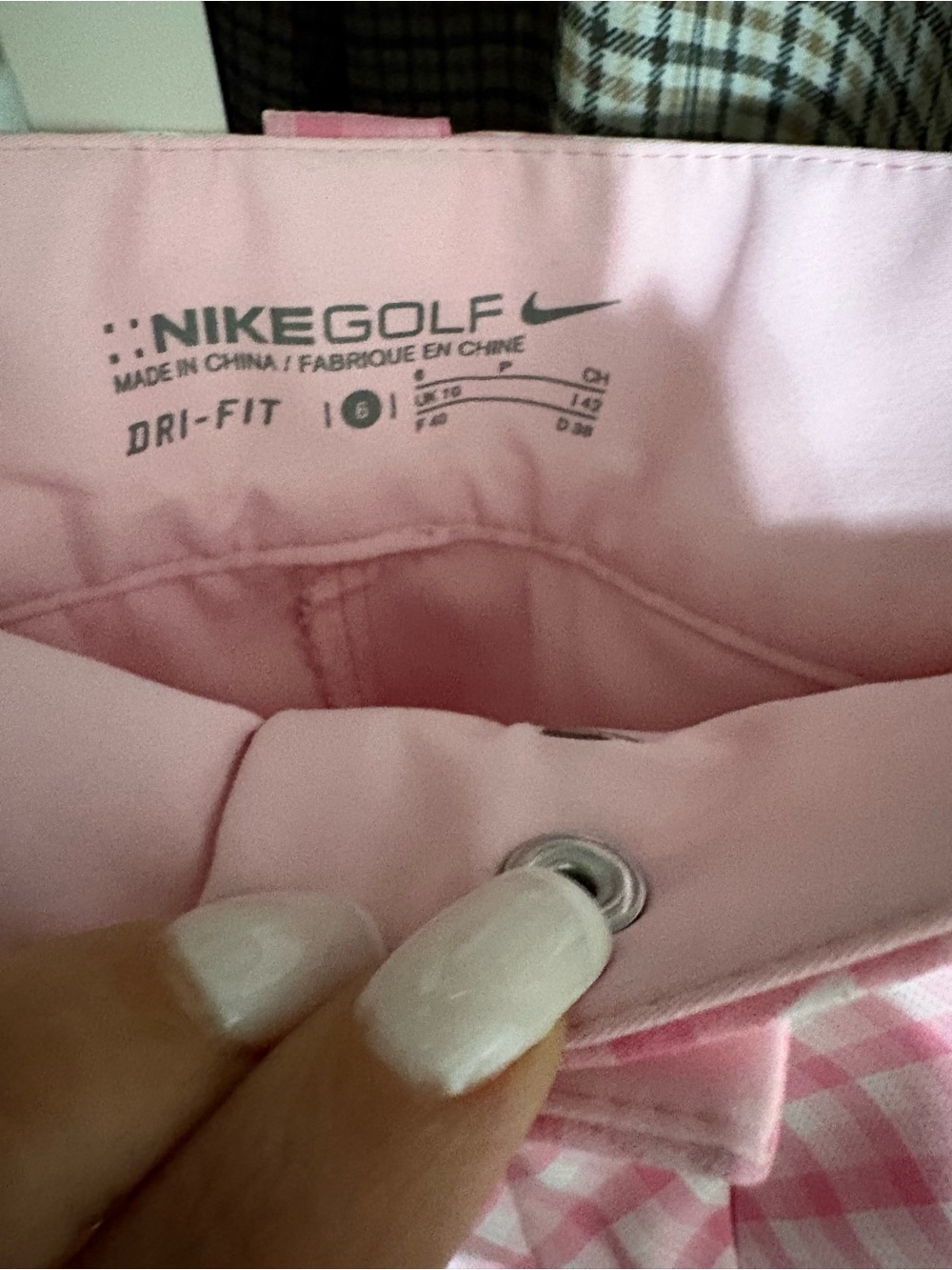 Pink Nike Golf Gingham A-Line Mini Skirt - Picture 4 of 7